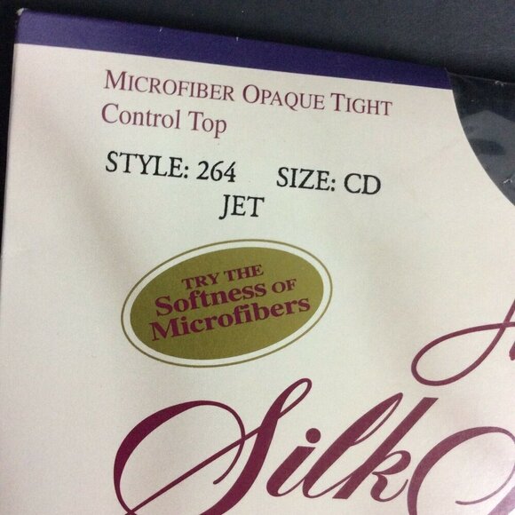 Hanes Silk Reflections Soft Touch Opaque Tights CD Jet Black Control Top - Picture 7 of 8